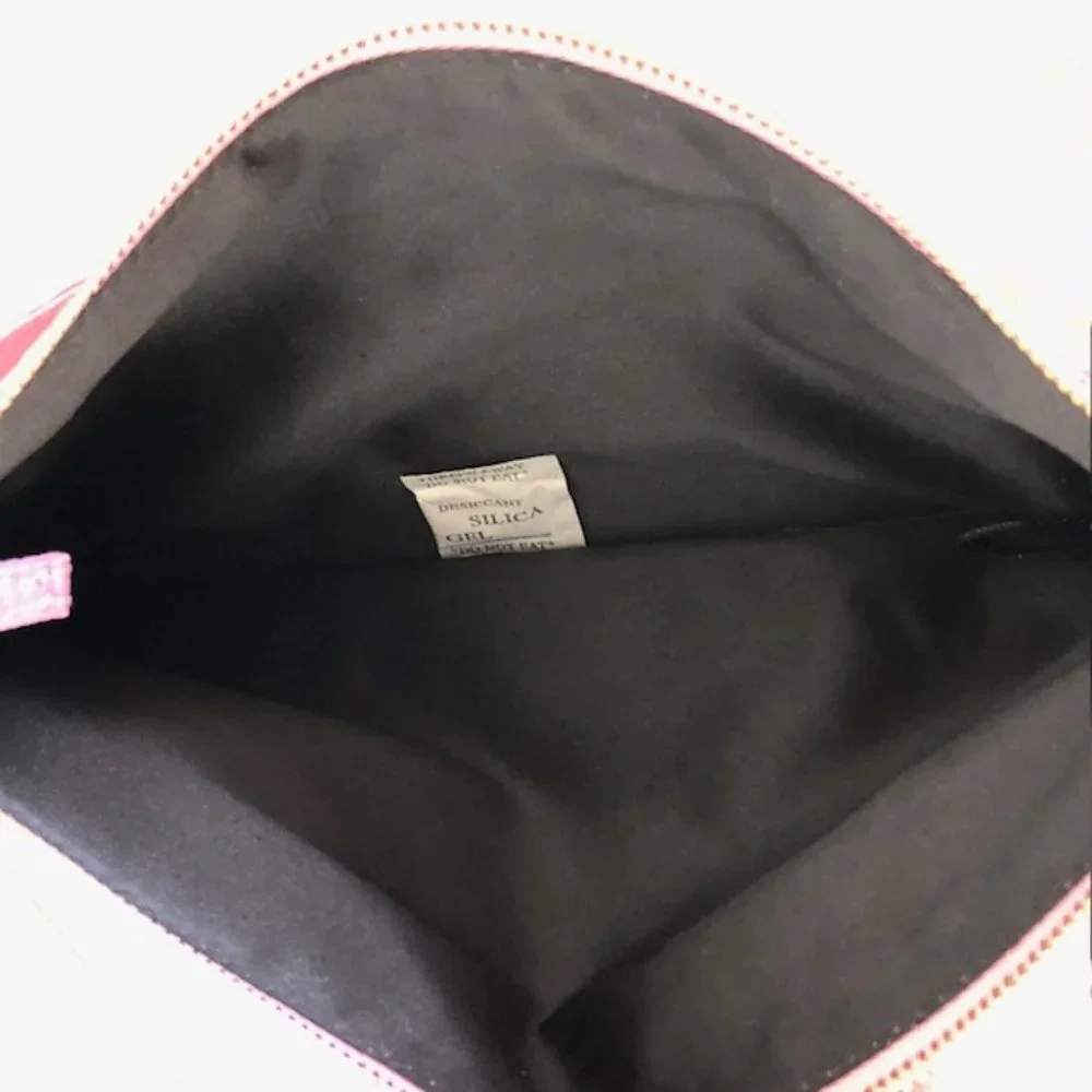 PRADA CANDY Set of Cosmetic Bags Pink Fabric Zip Top Rectangular NWOT